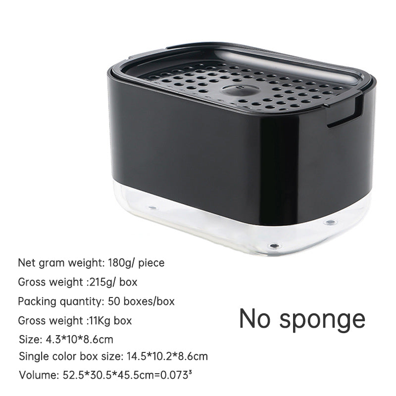 Kitchen Press Type Manual Soap Dispenser Dish washing Liquid Dispenser Storage Box Sponge Soap Dispenser - Korvel