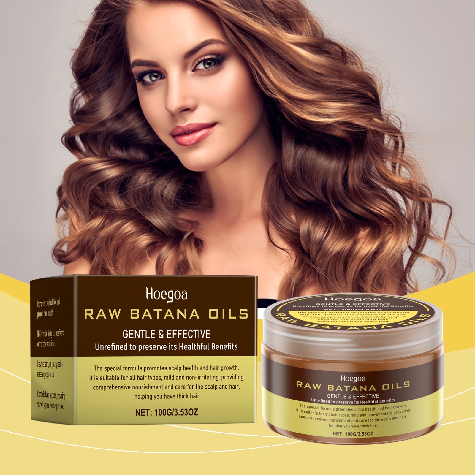Batana Hair Care Cream Gently Nourishes Hair, Brightens Hair, Softens And Lustrous Hair Care Cream - Korvel
