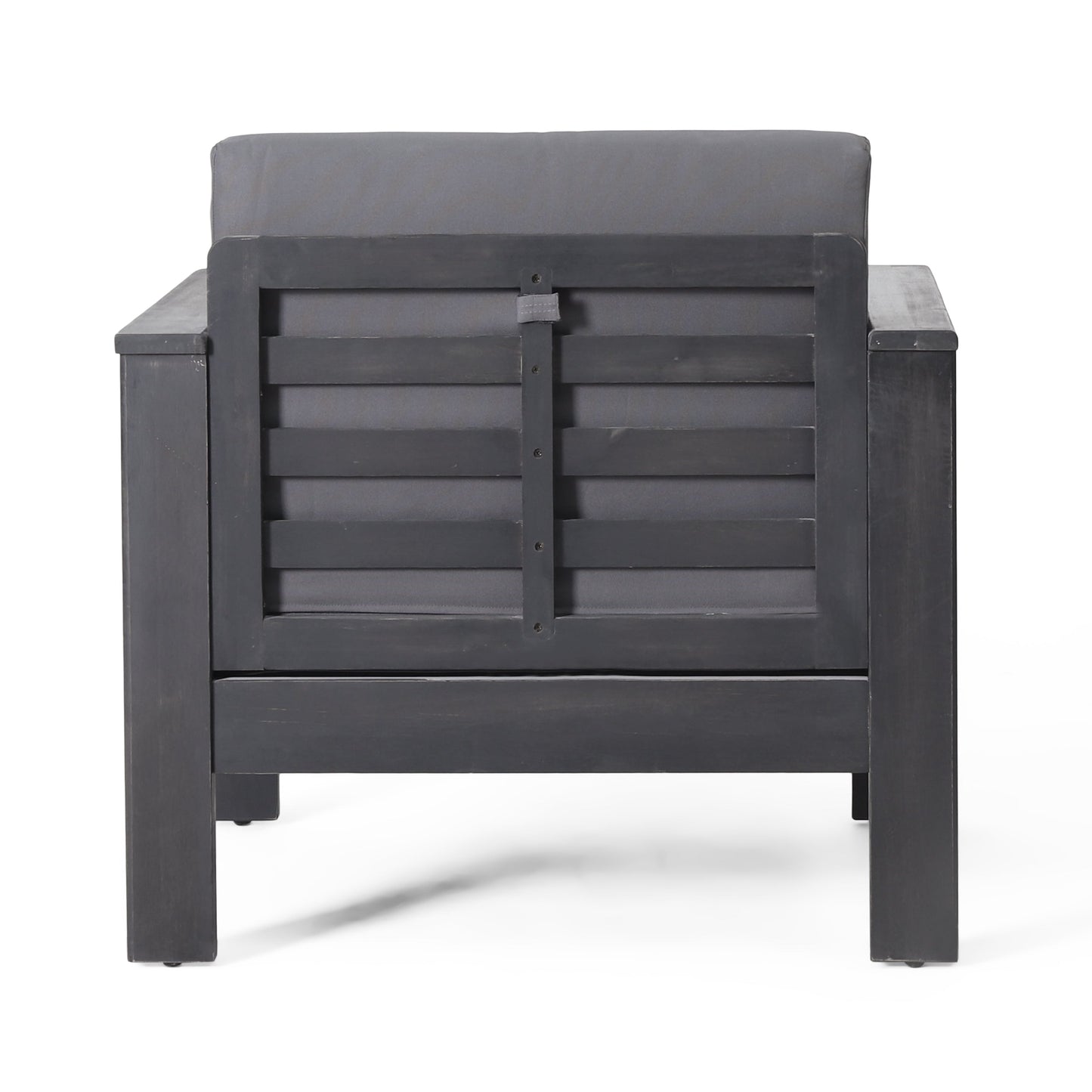 Ensemble de 2 chaises de club en bois d'acacia d'extérieur avec coussins