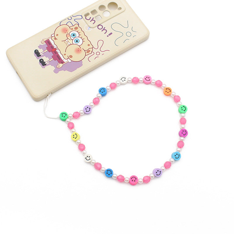 Soft Ceramic Fruit Smiley Beaded Mobile Phone Chain Necklace