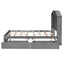 Full Size Wood Platform Bed with Storage Headboard - Gray