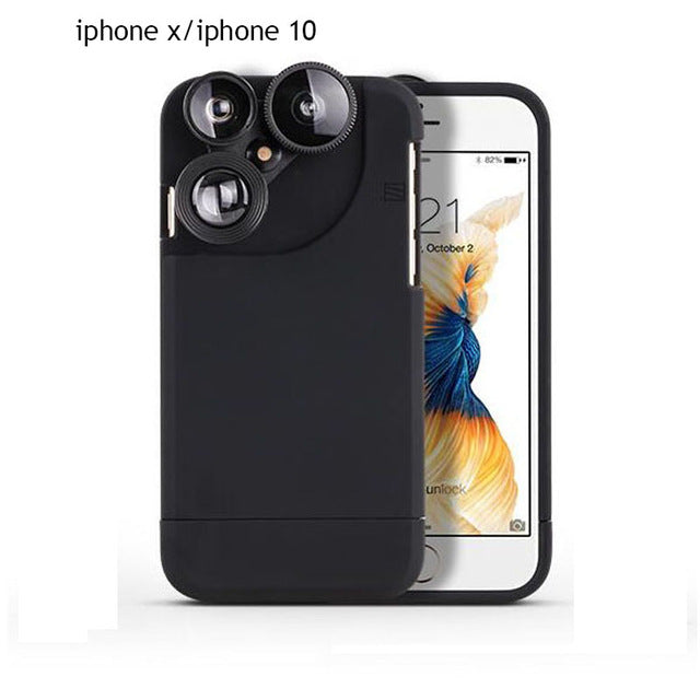 4 In 1 Telescope lense Mobile Phone Case for Iphone x 8plus 7 plus 6 plus 8 7 6s Camera lenses Outdoor Hunting - Korvel