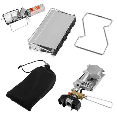 Portable Folding Mini Cassette Stove Windproof 2600W Camping Gas Stove Foldable Burner Boiled Water Stove For Camping Supplies - Korvel