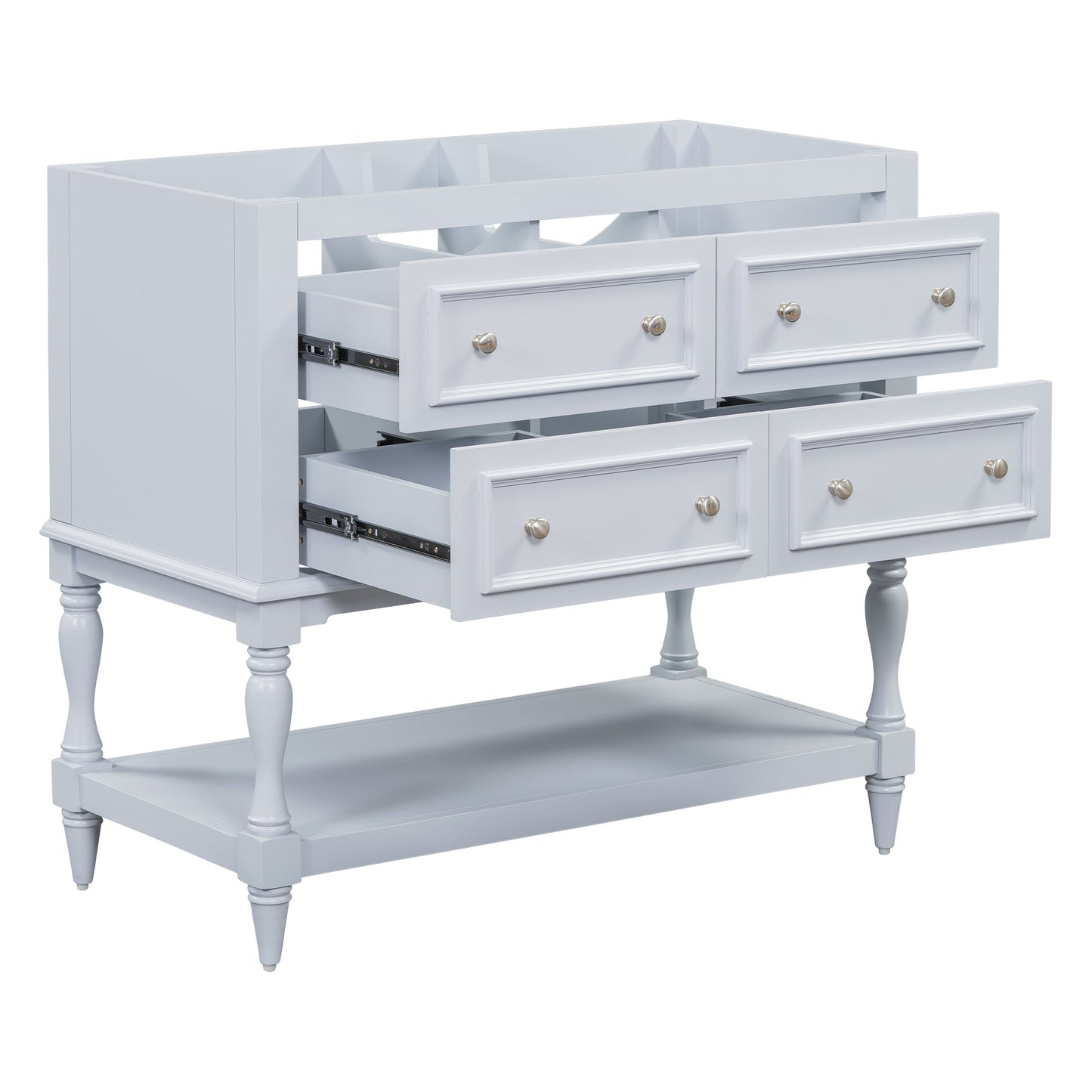 Meuble de salle de bain bleu de 36" avec 4 tiroirs