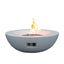 42 Inch Outdoor Concrete Propane gas Fire Pit bowl in Antique white color - Korvel