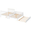 Full over Full Bunk Bed with Trundle and Staircase White - Korvel