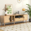 Vine TV stand with 2 cabinets and 2 open shelves, suitable for TVs under 80 inches, with solid wood legs for TV cabinets - Korvel