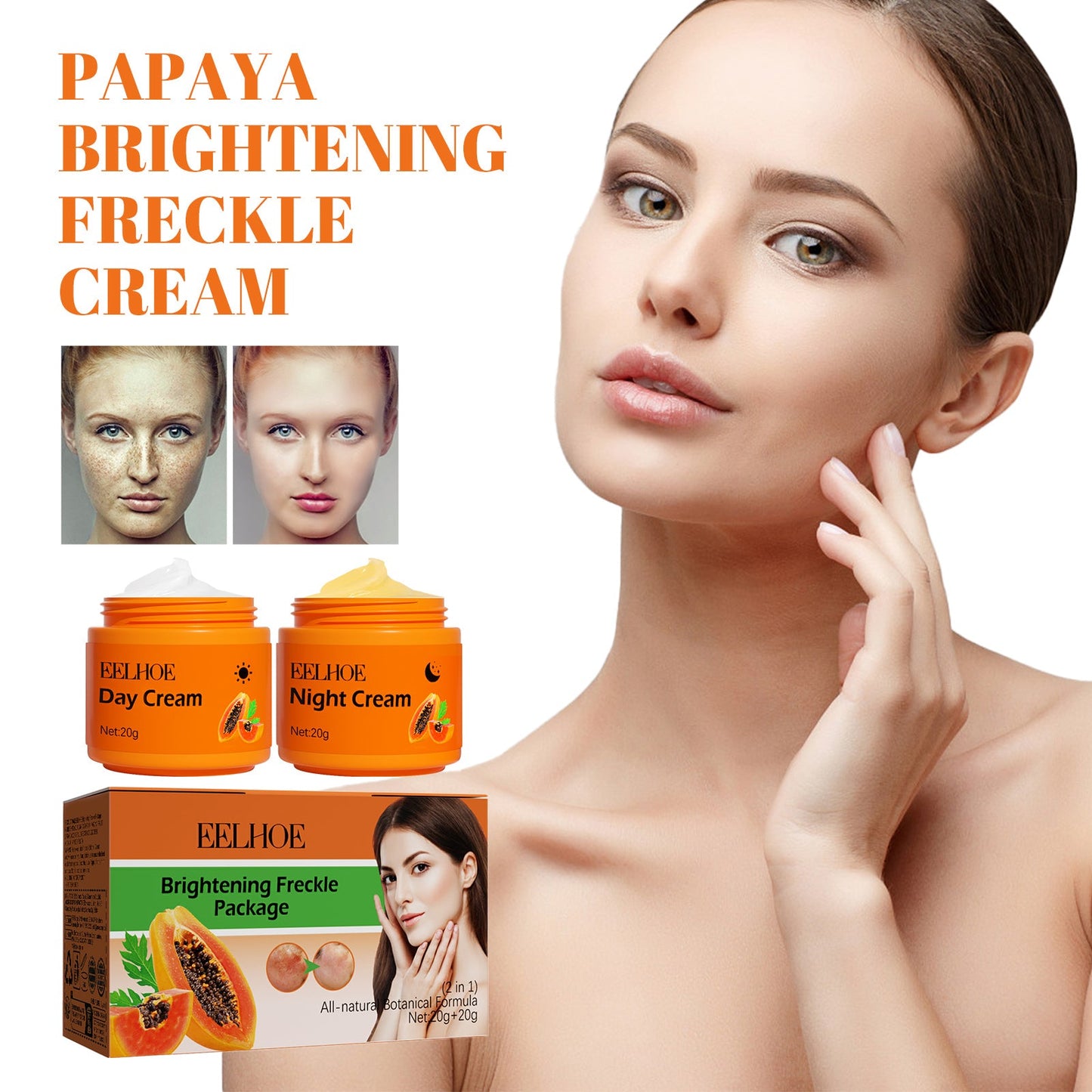 Crème hydratante éclaircissante à la papaye pour une peau radieuse