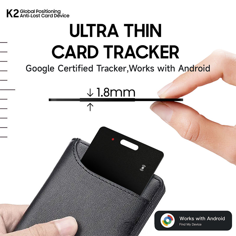 Android Bluetooth Tracker Card. Supports Google Find My. Locate keys, luggage, pets. - Korvel