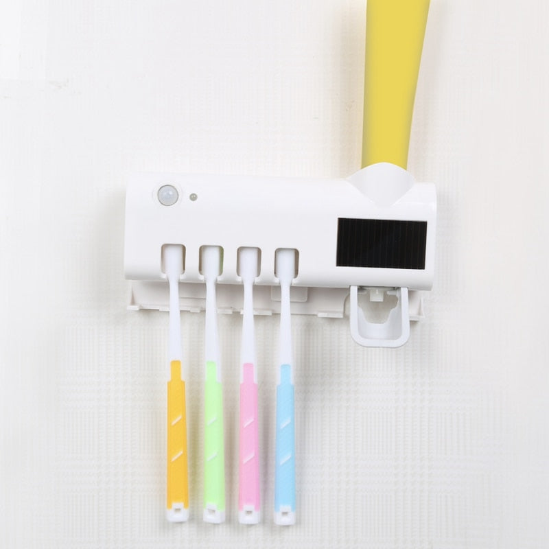Wall Toothbrush Holder Smart Bathroom Toothpaste Squeezer for Bathroom Toilet Automatic Disinfect Bathroom Accessories - Korvel