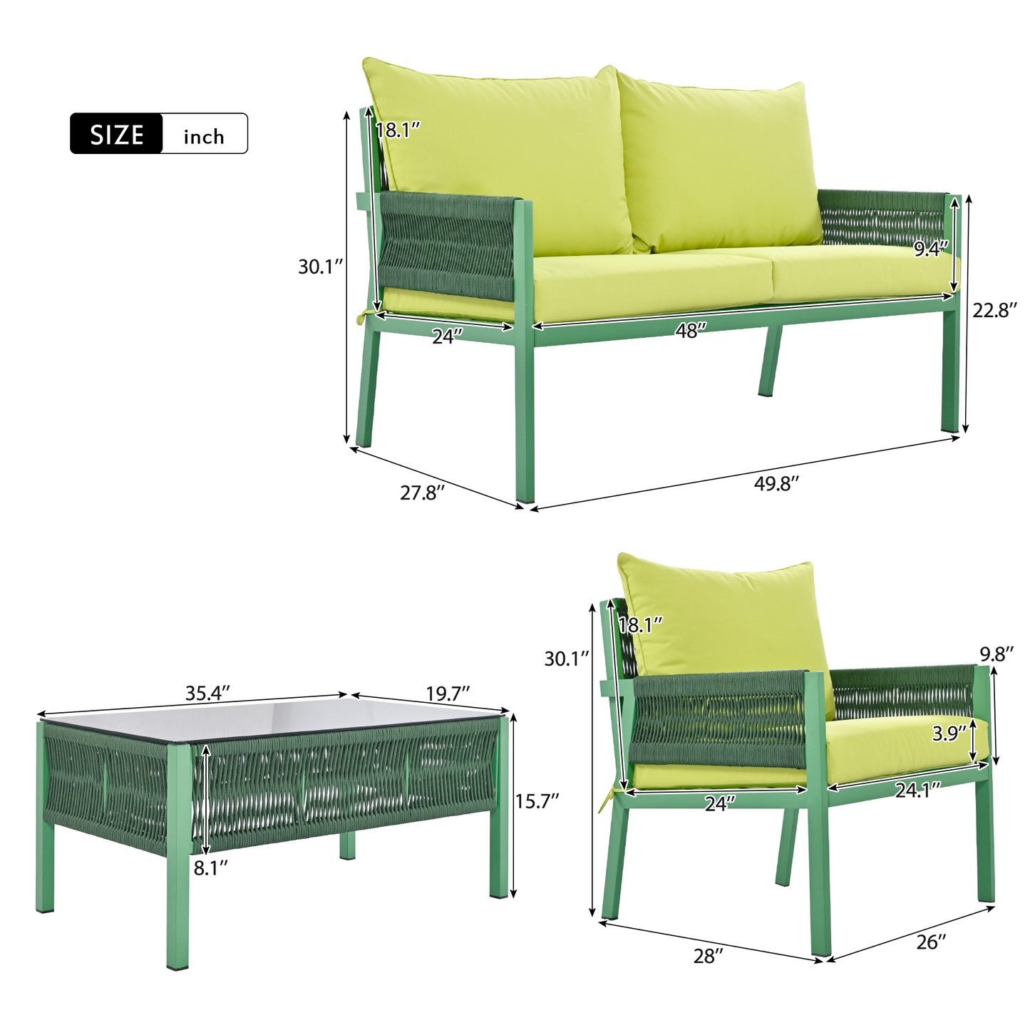 Ensemble de meubles d'extérieur premium avec table en verre trempé