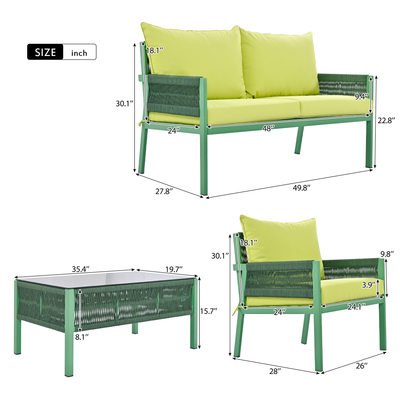 Premium Outdoor Furniture Set with Tempered Glass Table