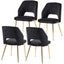 Ensemble de 4 chaises de salle à manger en velours noir élégant