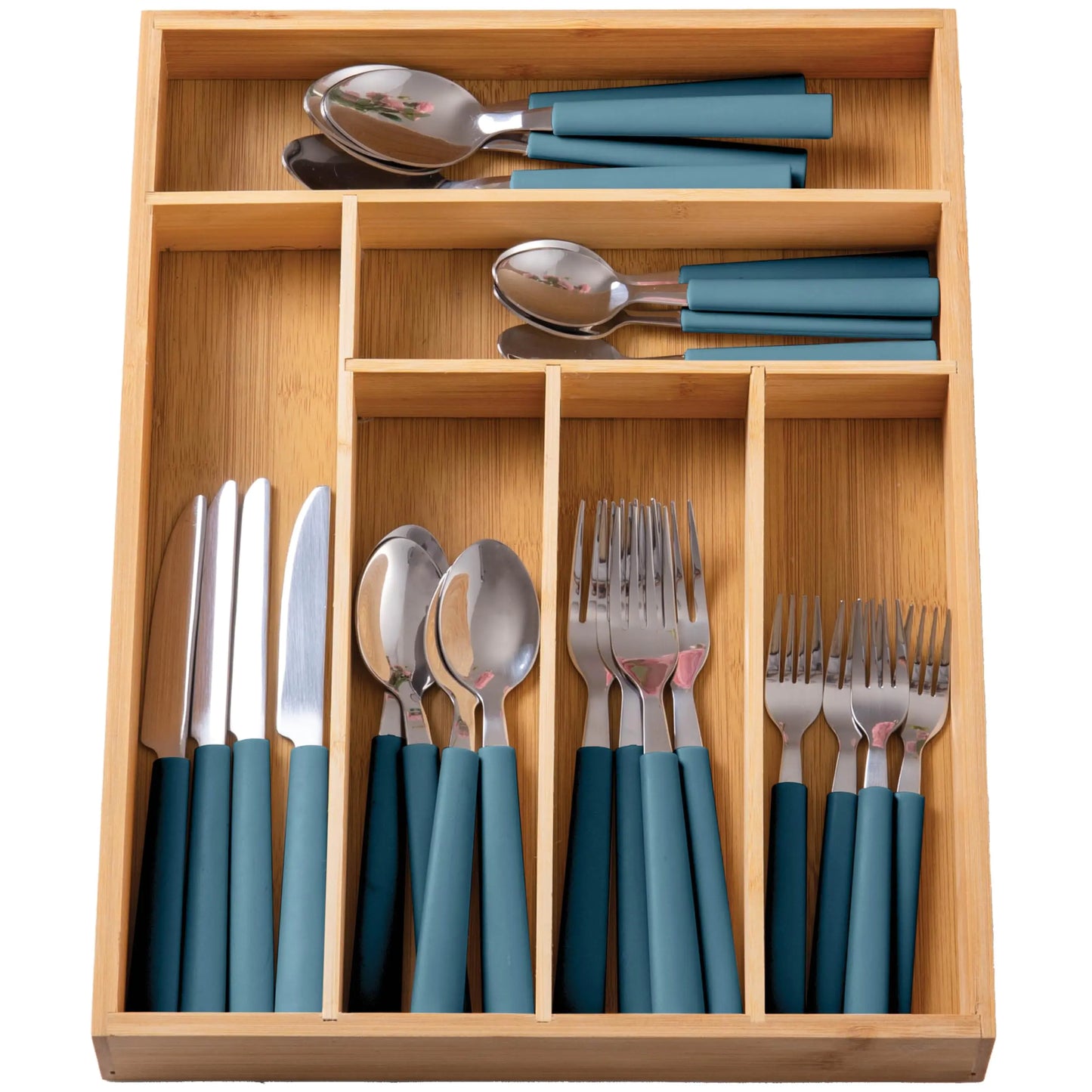 Juego de Utensilios de Cocina de Bambú COOK WITH COLOR con Organizador de Cajón