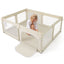 Parque Infantil Grande con Malla Transpirable y Puertas con Cremallera - Beige