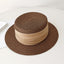 Flat Straw Hat - French Woven Top for Beach Vacations