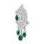 Broche Pin Colgante Art Deco de Diamante y Esmeralda de 18K