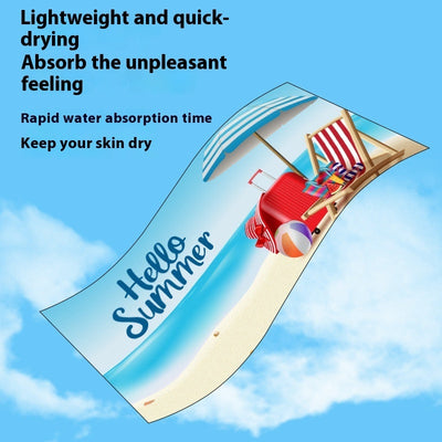 Double-Sided Velvet Microfiber Beach Towel