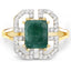 2.55 Carat Dyed Emerald & White Topaz Sterling Silver Ring