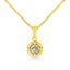 Collier Pendentif Solitaire en Argent Sterling Plaqué Or Jaune 14K avec Diamant