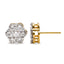 Boucles d'oreilles en diamant floral en cluster en or jaune 14K