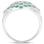 Bague en argent sterling .925 avec émeraude véritable de 0,90 carat