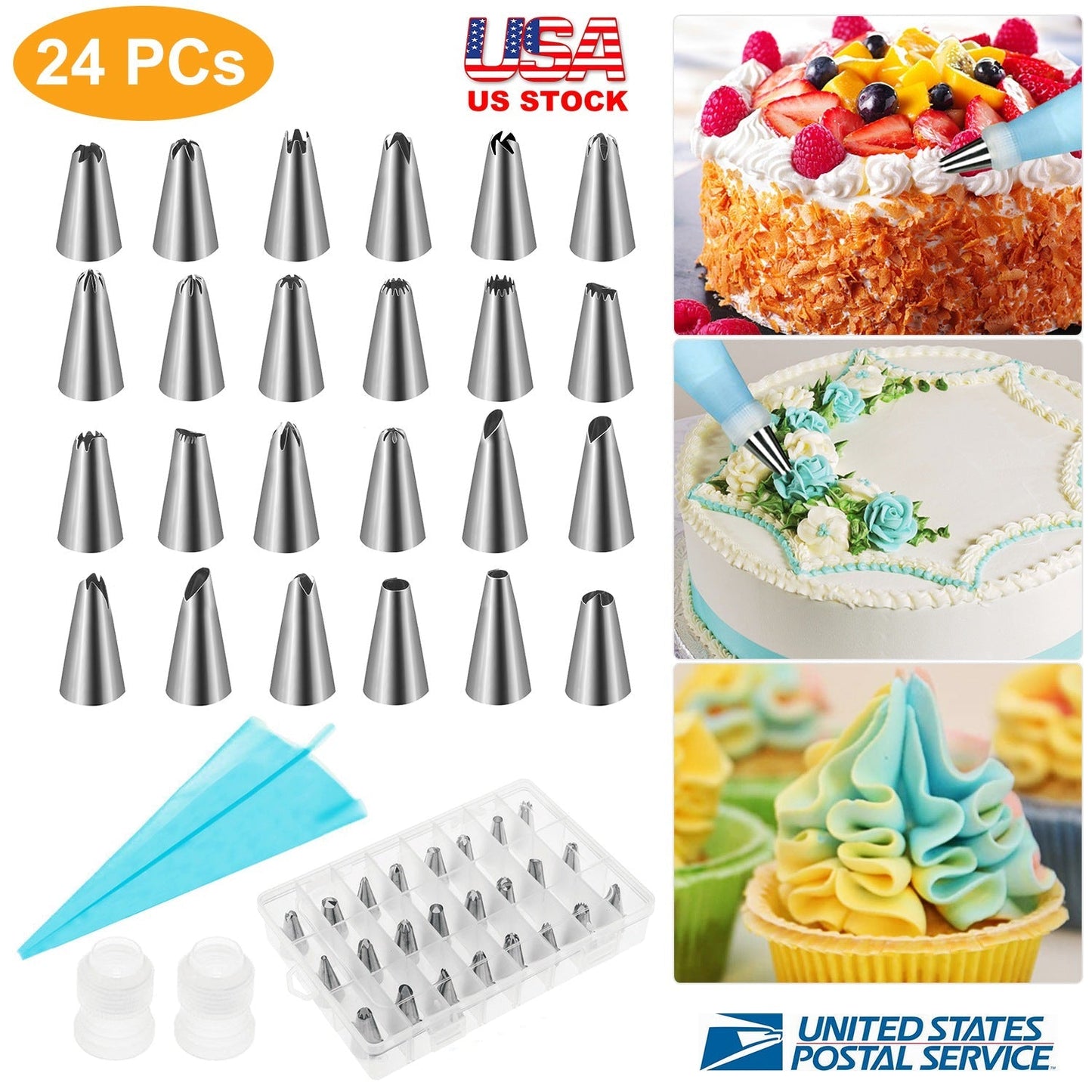 24-Piece Premium Cake Decorating Supplies Kit