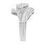 Bague cocktail en diamant floral en or blanc 14K