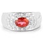 1.37 Carat Genuine Pink Topaz & White Cubic Zirconia Ring