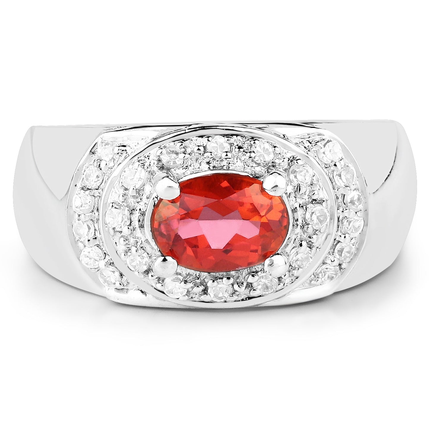 1.37 Carat Genuine Pink Topaz & White Cubic Zirconia Ring