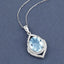 Colgante de Aguamarina y Diamante de 3.82 Quilates en Oro Blanco de 14K