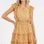 Robe Mini en Chiffon à Imprimé Floral Ditsy avec Volants