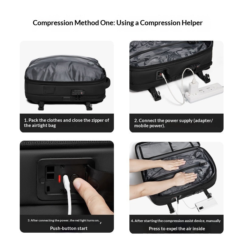 Sac à dos de voyage compressé pour hommes à grande capacité
