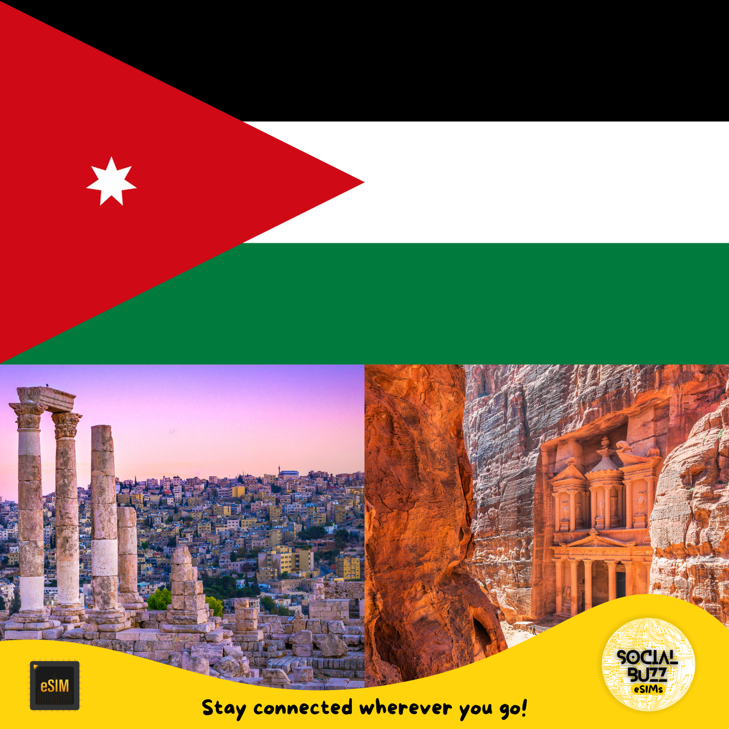 Forfait de données Internet eSIM en Jordanie