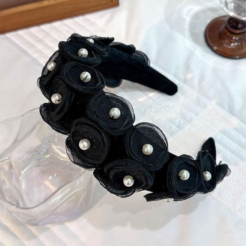 Fashionable fabric pearl flower Hair accessories - Korvel