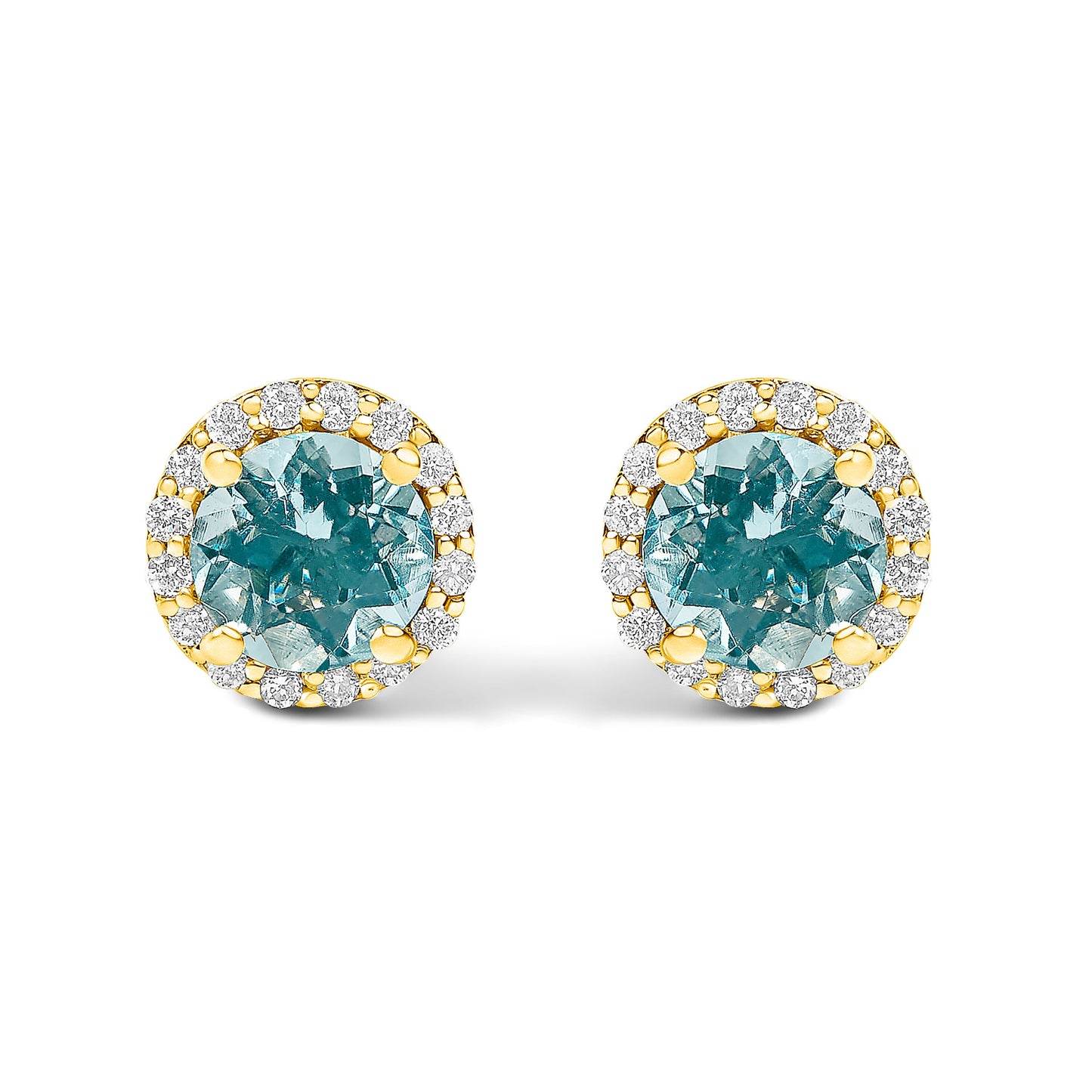 Boucles d'oreilles en or blanc 10K avec améthyste violette et halo de diamants