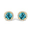 Boucles d'oreilles en or blanc 10K avec améthyste violette et halo de diamants