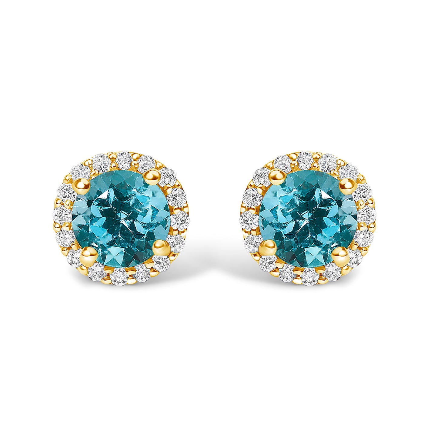 Boucles d'oreilles en or blanc 10K avec améthyste violette et halo de diamants