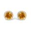 Boucles d'oreilles en or blanc 10K avec améthyste violette et halo de diamants