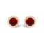 Boucles d'oreilles en or blanc 10K avec améthyste violette et halo de diamants
