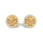 Boucles d'oreilles en or blanc 10K avec améthyste violette et halo de diamants