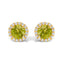 Boucles d'oreilles en or blanc 10K avec améthyste violette et halo de diamants