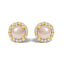Boucles d'oreilles en or blanc 10K avec améthyste violette et halo de diamants