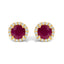 Boucles d'oreilles en or blanc 10K avec améthyste violette et halo de diamants