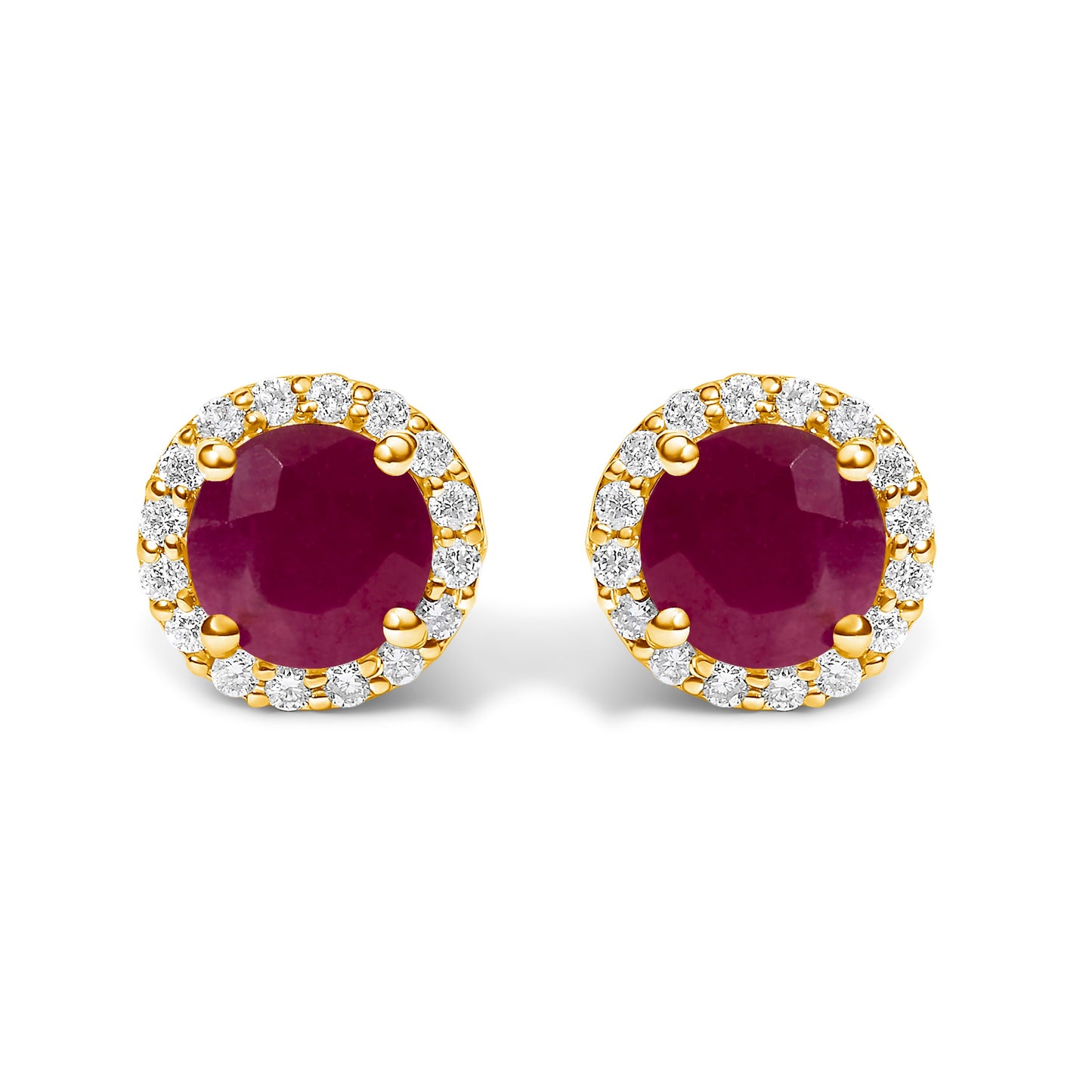 Boucles d'oreilles en or blanc 10K avec améthyste violette et halo de diamants