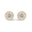 Boucles d'oreilles en or blanc 10K avec améthyste violette et halo de diamants
