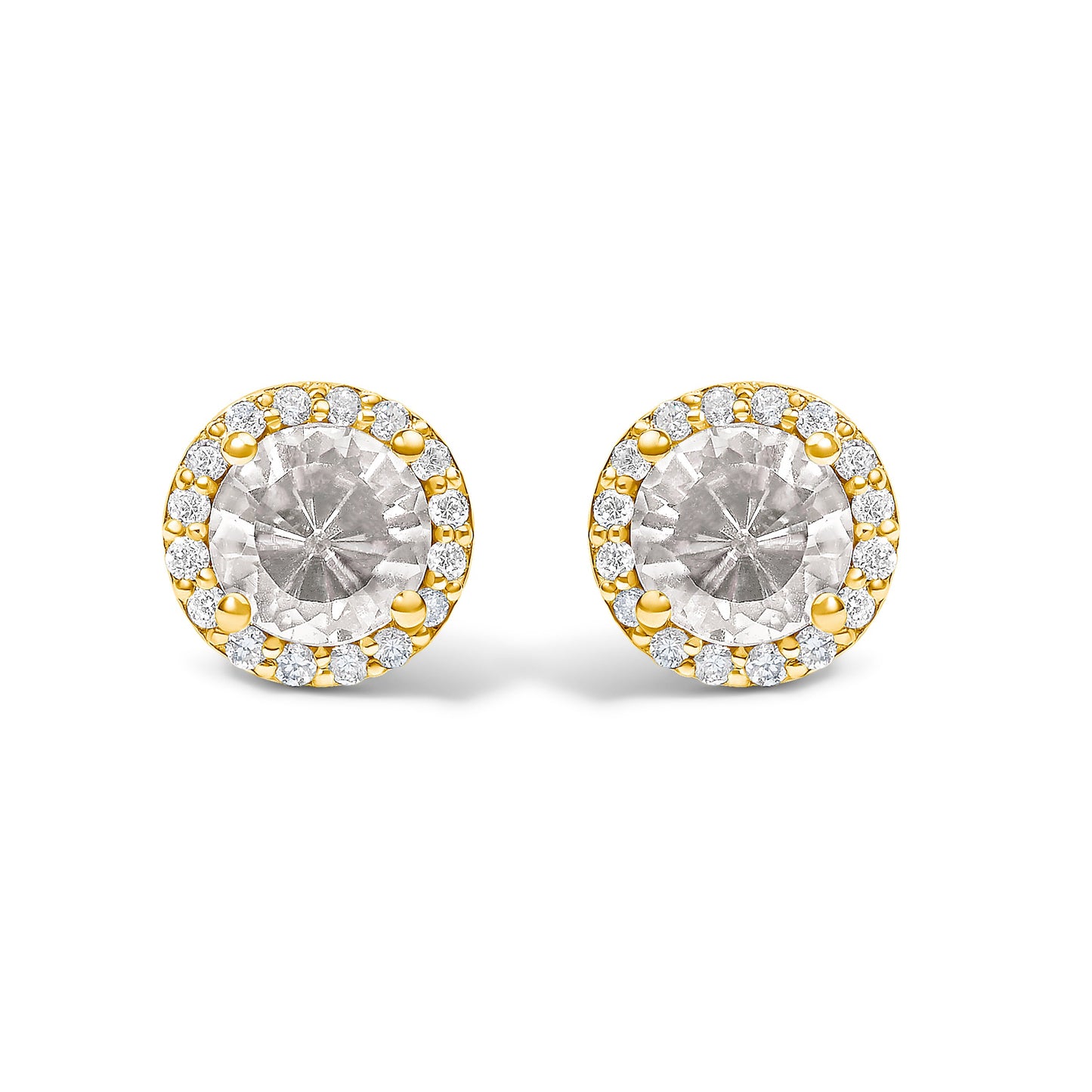 Boucles d'oreilles en or blanc 10K avec améthyste violette et halo de diamants