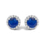 Boucles d'oreilles en or blanc 10K avec améthyste violette et halo de diamants
