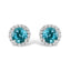 Boucles d'oreilles en or blanc 10K avec améthyste violette et halo de diamants