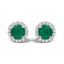 Boucles d'oreilles en or blanc 10K avec améthyste violette et halo de diamants
